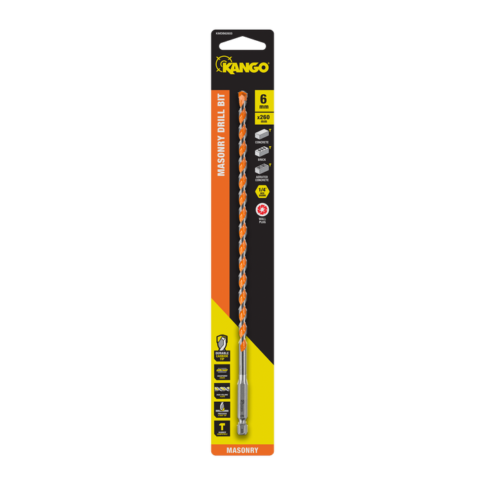 Kango 6 x 260mm 1/4" Masonry Drill Bit