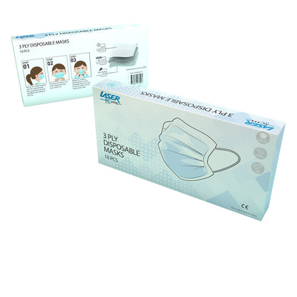 Laser Disposable 3 Ply Face Masks Blue 240 Pack
