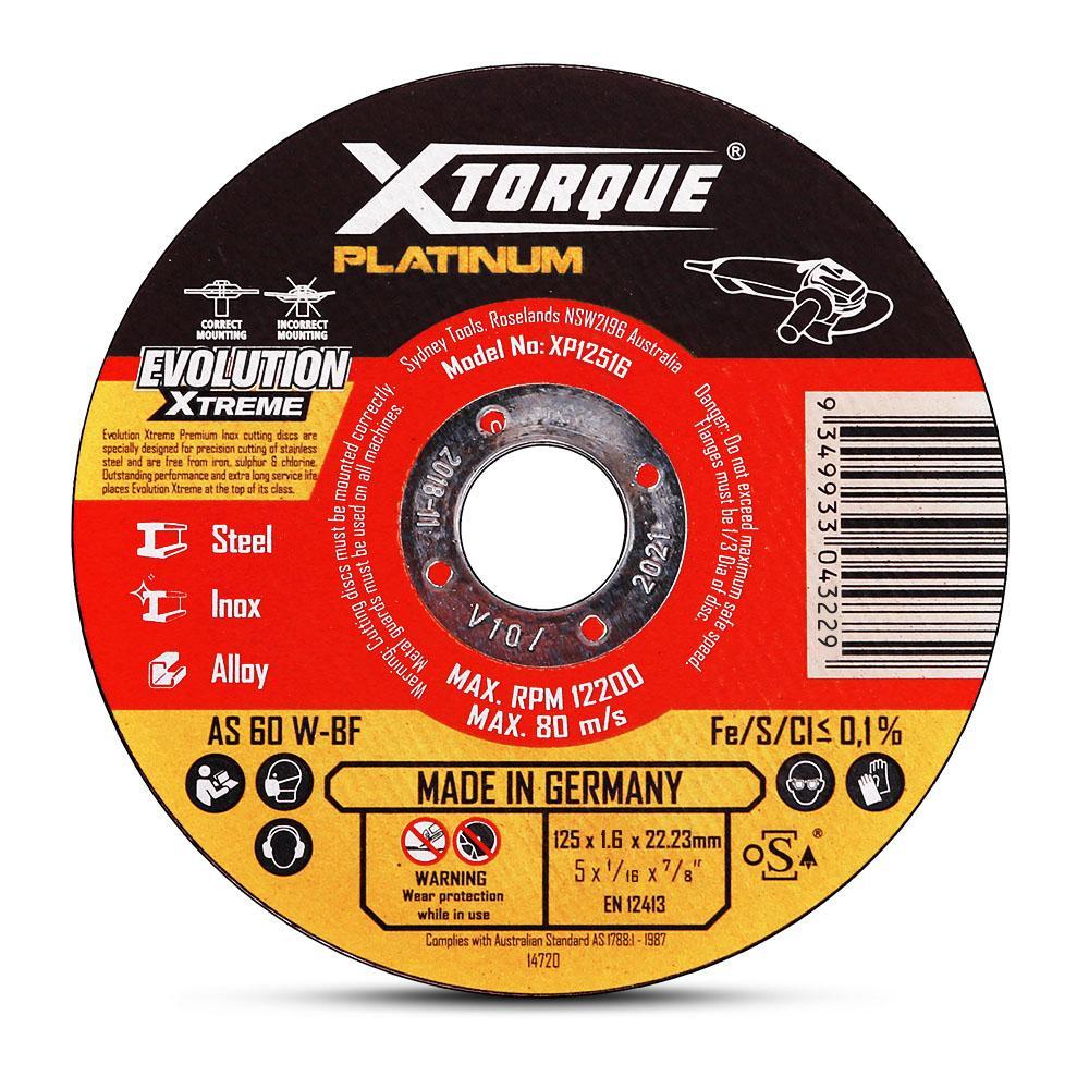Xtorque XP12516 Platinum 125mm (5") 1.6mm Platinum Inox Cutting Discs - MADE IN GERMANY