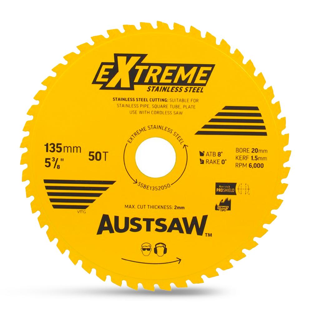Austsaw SSBE1352050 135mm x 20mm x 50T Extreme Stainless Steel Blade