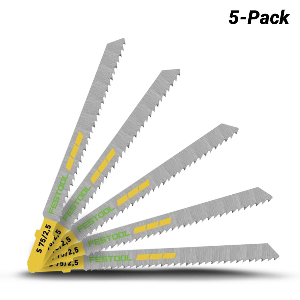Festool S 75/2.5/5 (204256) 5-Pack 75mm Fine Cut Wood Jigsaw Blades