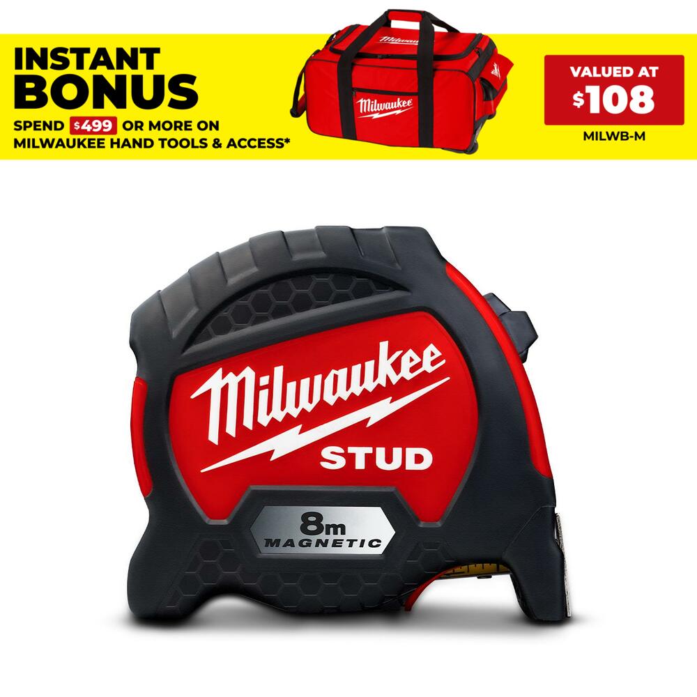 Milwaukee 48229108M 8m STUD Magnetic Tape Measure