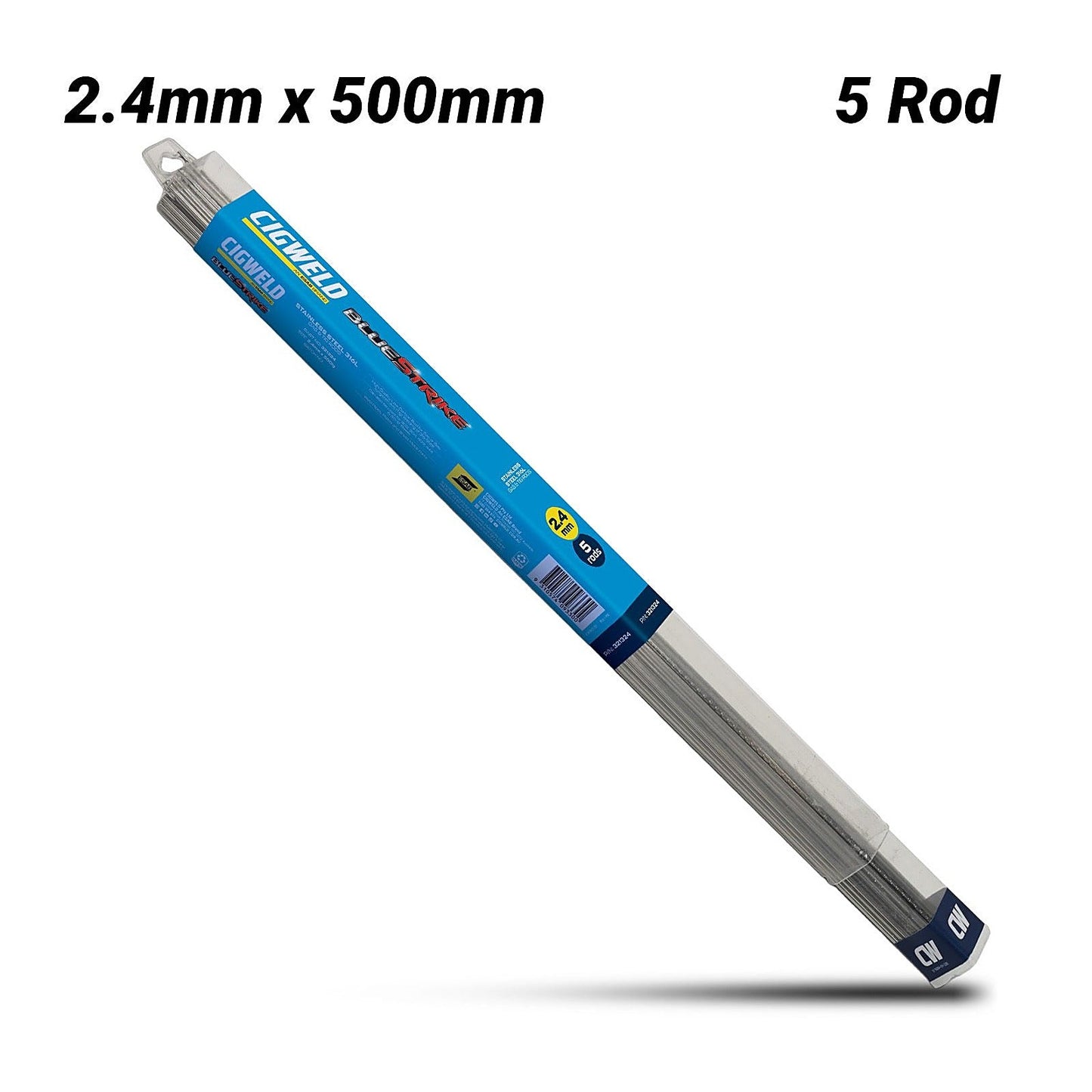 Cigweld BlueStrike 316L Gas & TIG Rods 2.4mm x 500mm — 5 Rods 321324