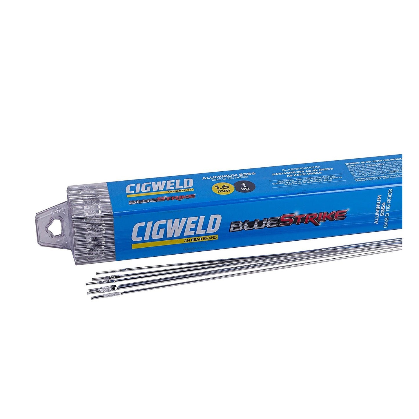 Cigweld BlueStrike Aluminium AL5356 Gas & TIG Rods 2.4mm x 500mm — 5 Rods 321329