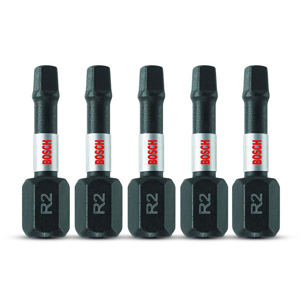 Bosch ITSQ2105 (2.610.039.555) 5-Pack Impact Tough 1/4" 25mm R2 Square Insert Screwdriver Bit