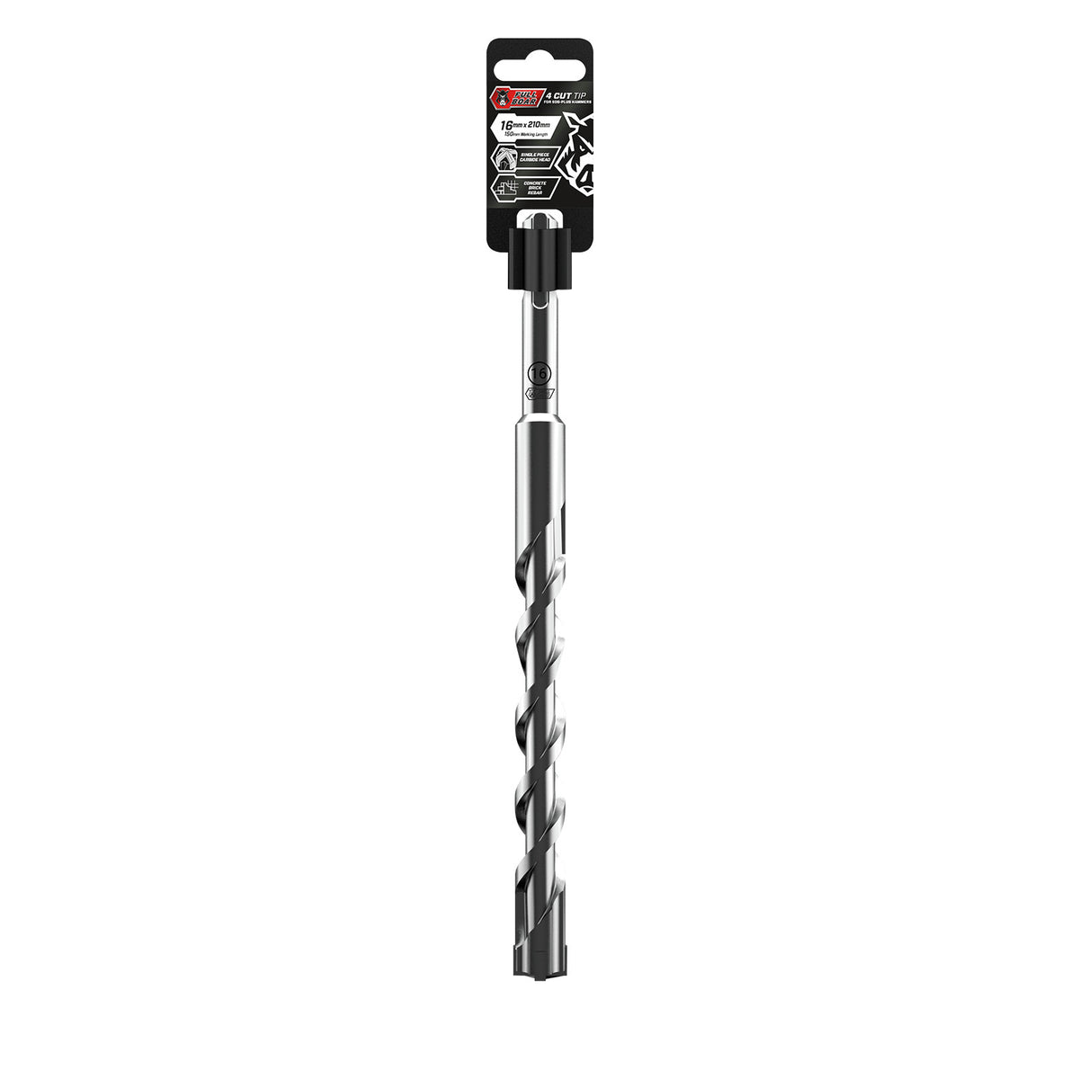 Full Boar 16mm x 210mm 4 Cut Tip for SDS-Plus Hammers