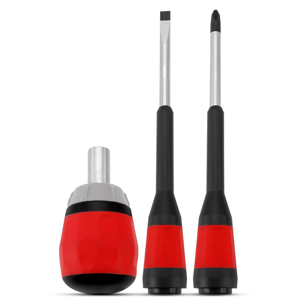 Daytona D2I1RS 2-in-1 Interchangeable Multi Bit Ratcheting Ball Grip Screwdriver Set