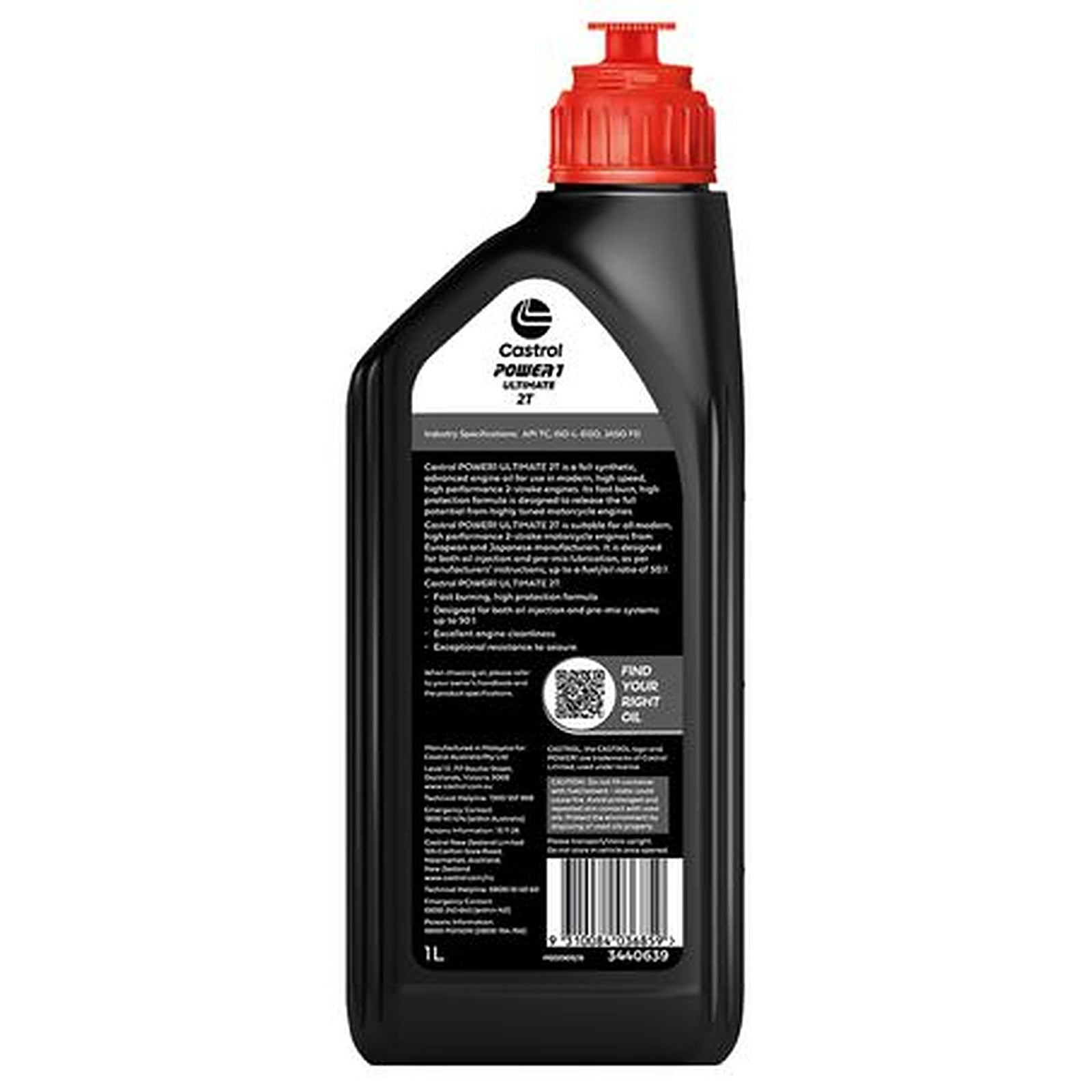 Castrol Power 1 Racing 2T Motorcycle Engine Oil — 1L 3440639