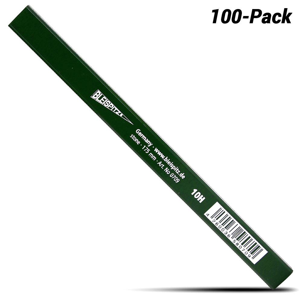 Bleispitz 0709 100-Pack 10H 175mm Octagonal Green Carpenter Pencils - MADE IN EUROPE