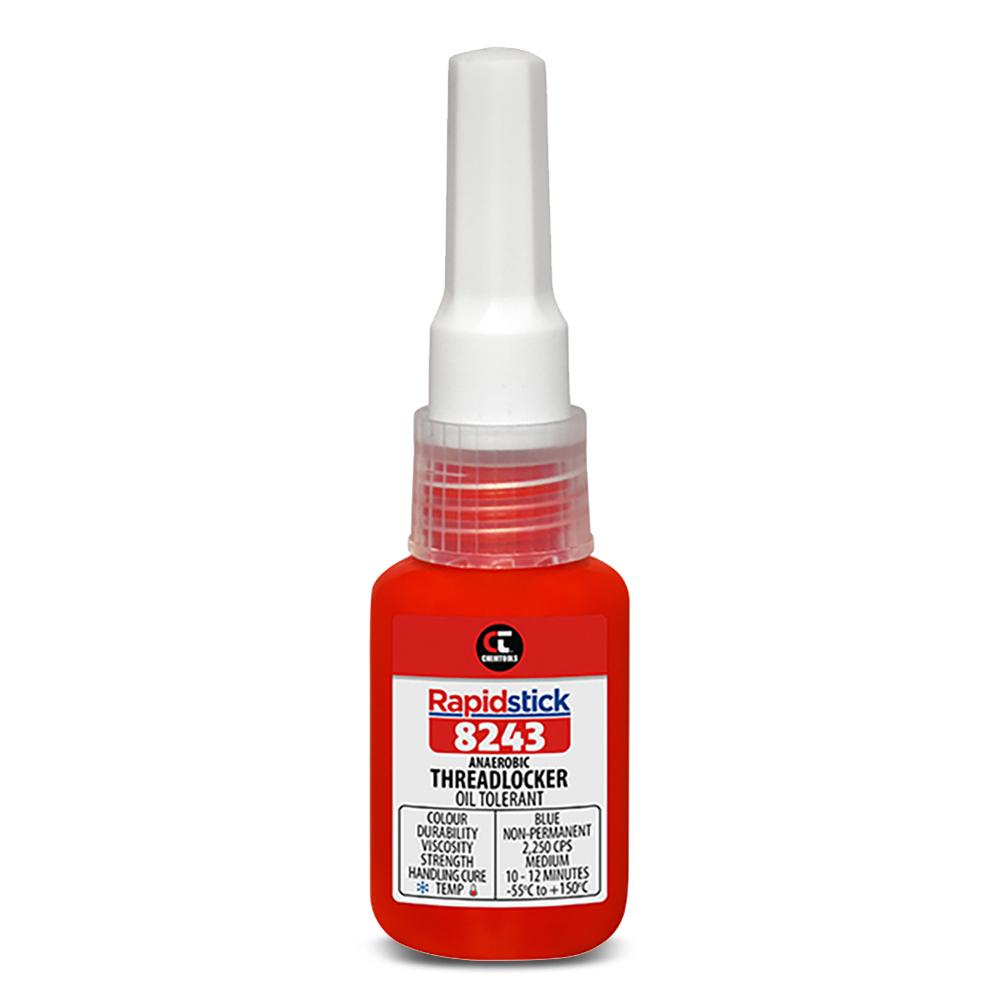 Chemtools 8243-10 10ml Rapidstick Threadlocker - Oil Tolerant - Blue