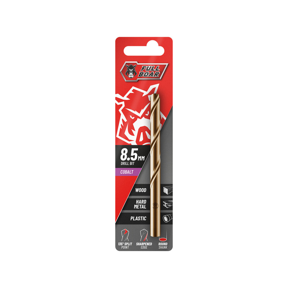 Full Boar 8.5mm M35 Cobalt Drill Bit