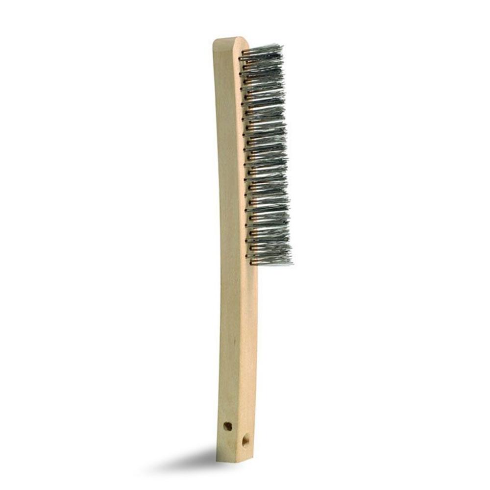 Bordo 5170-SW-3RC 0.35mm 3x14 Rows Steel Wire Long Wooden Handle Convex Brush
