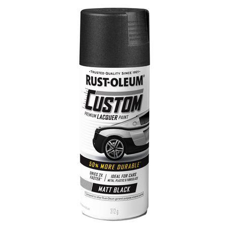 Rust-Oleum Custom Lacquer Auto Spray Paint Matte Black 312g — 376135
