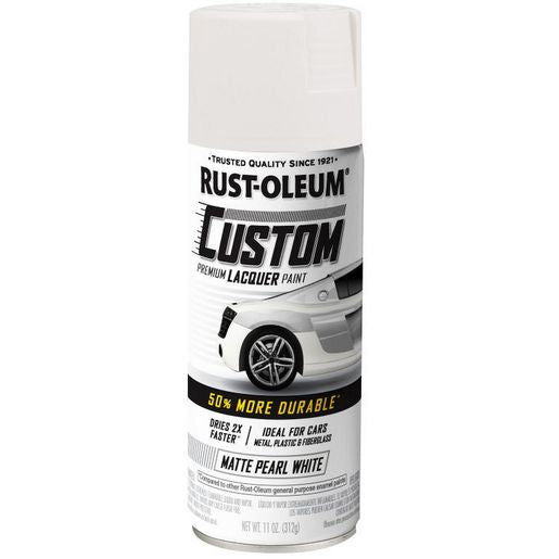 Rust-Oleum Custom Lacquer Spray Paint Matte Pearl White 312g — 376136