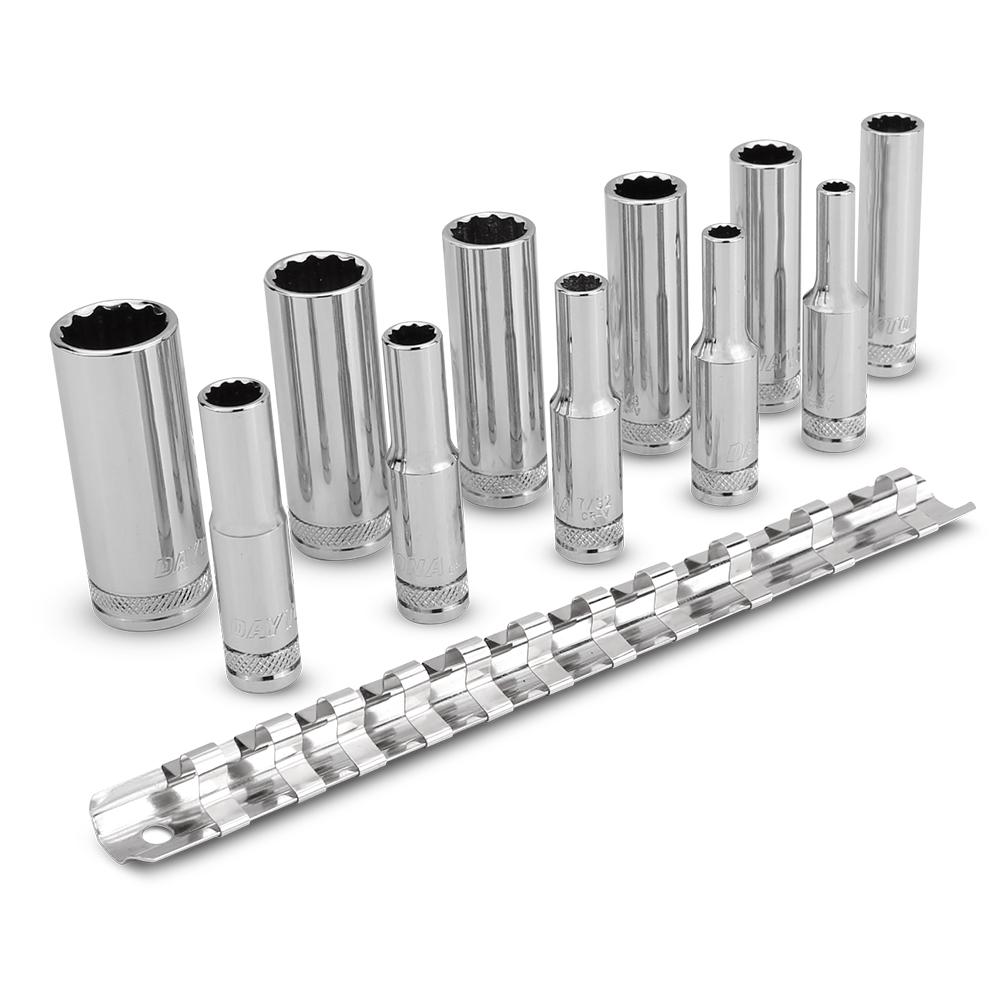 Daytona D14METSETD 11pce 1/4" Drive 12 Point 4-14mm Metric Deep Socket Set