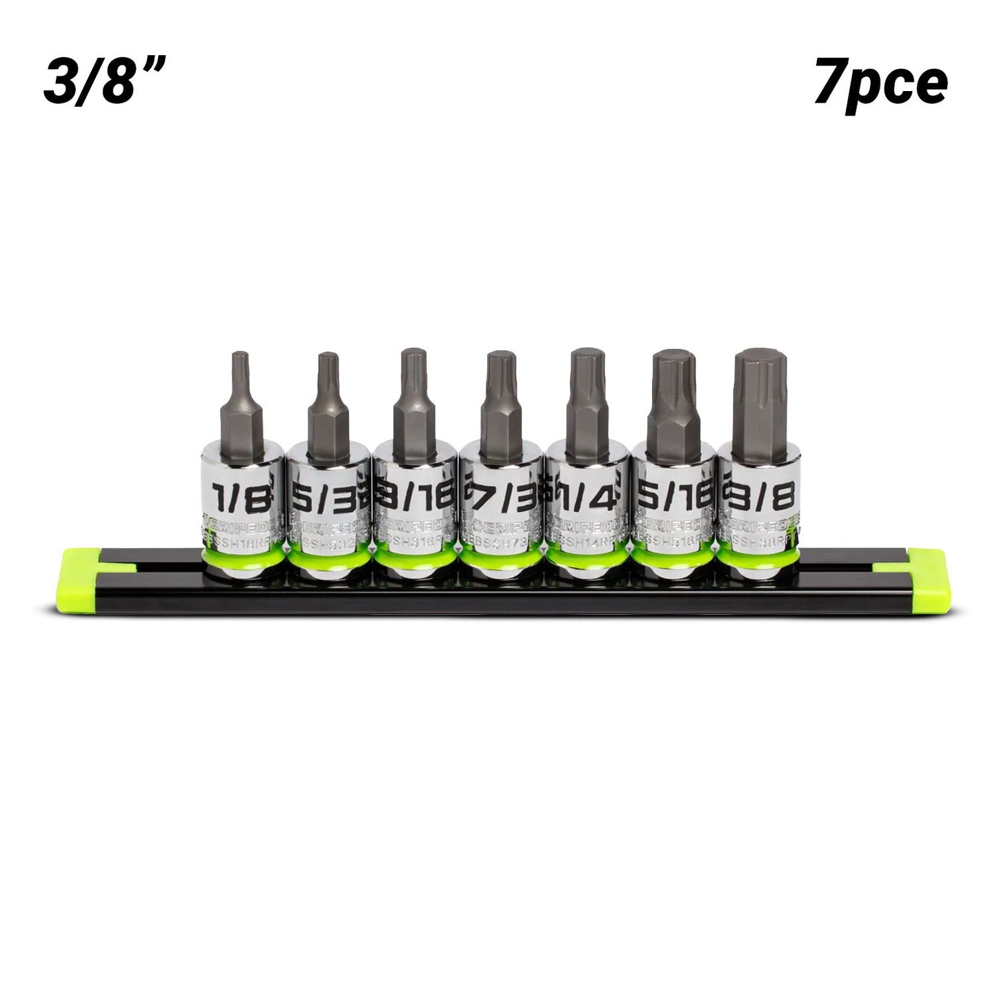 GRIPEDGE  GE7BSSHSRPT 7pce 3/8" Drive Short SAE Hex Driver Set