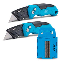 OX Tools 2-Pack Heavy Duty Fixed Blade Folding Knife With Replacement Blade Set