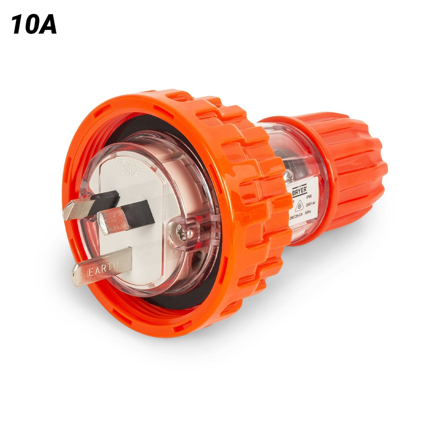 Bayer B3P10P Industrial 10AMP 250V Straight Flat Plug