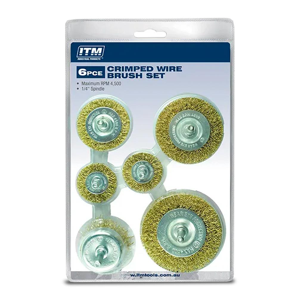 ITM TM7016-006 6pce Crimped Wire Brush Kit
