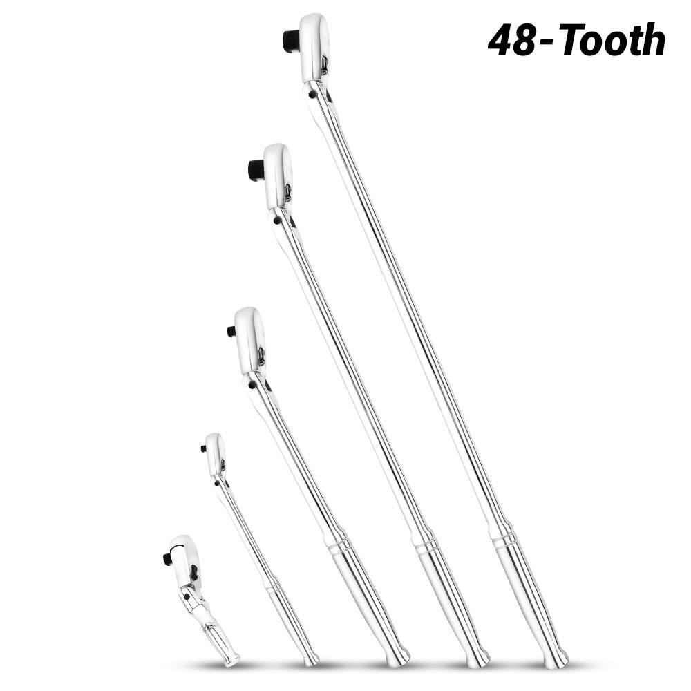 Daytona DFHRSET5 5 pce 1/4", 3/8" & 1/2" Drive 48T Flexible Head Reversible Ratchet Handle Set