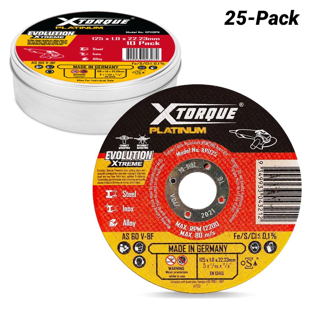Xtorque XP125PK Platinum 25-Pack 125mm (5") 1.0mm Platinum Inox Cutting Disc - MADE IN GERMANY