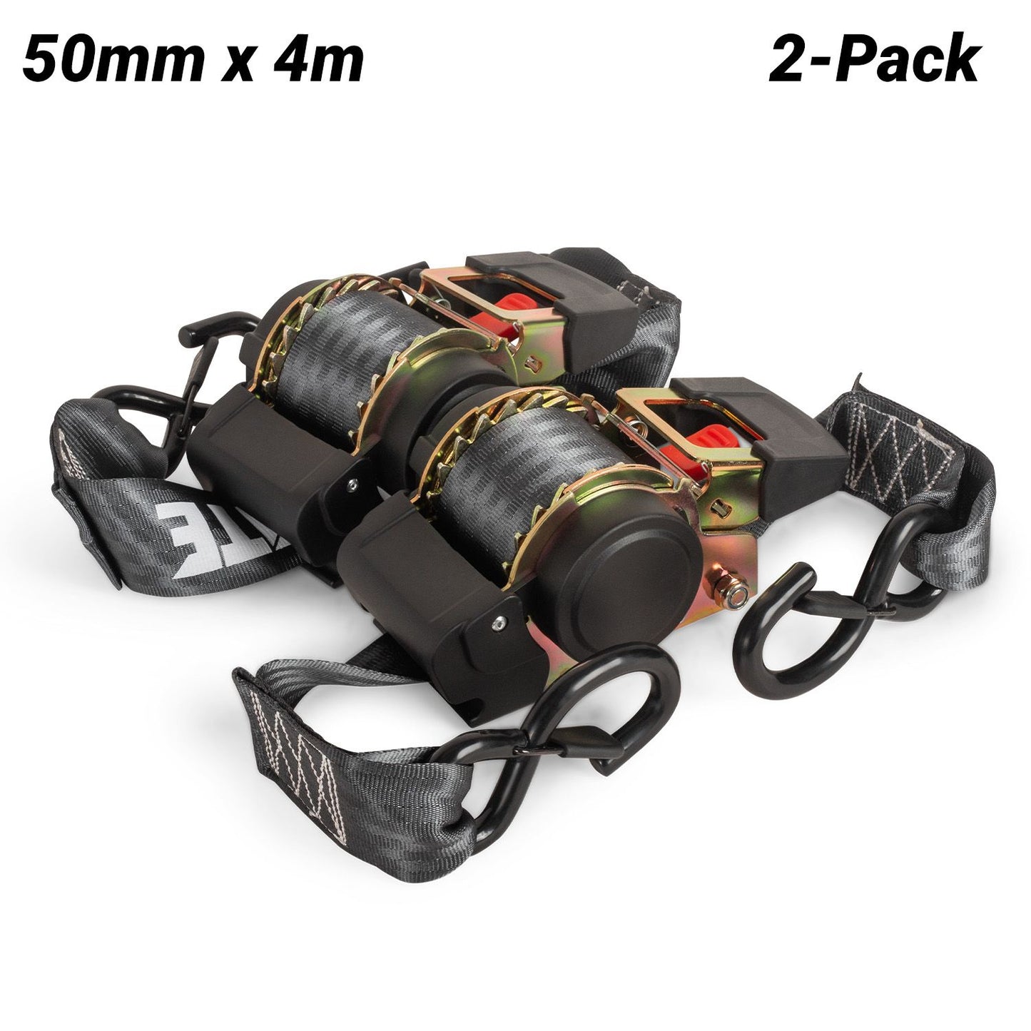 Climbrite CRR750 2-Pack 4m x 50mm 750kg Retractable Ratchet Straps