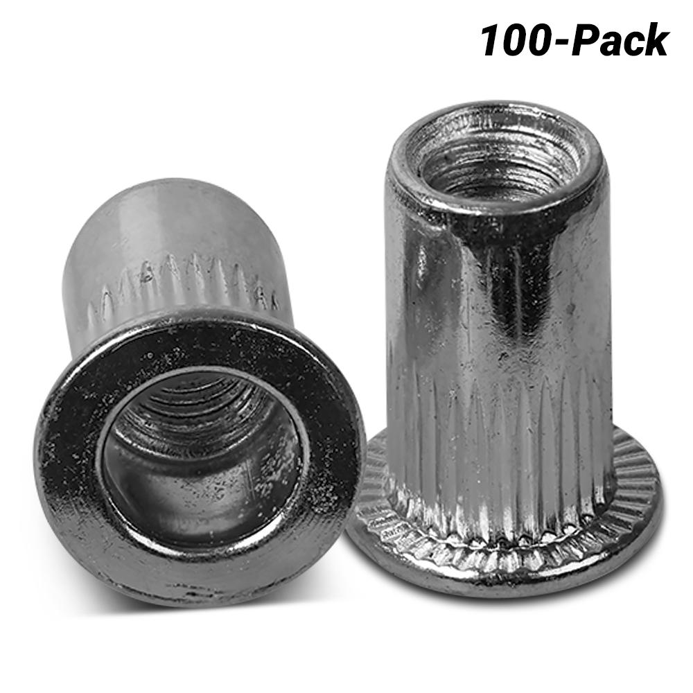 Apex NSRLM5-HP 100-Pack 7mm x 12.8mm M5 Nut Ribbed Steel Rivet