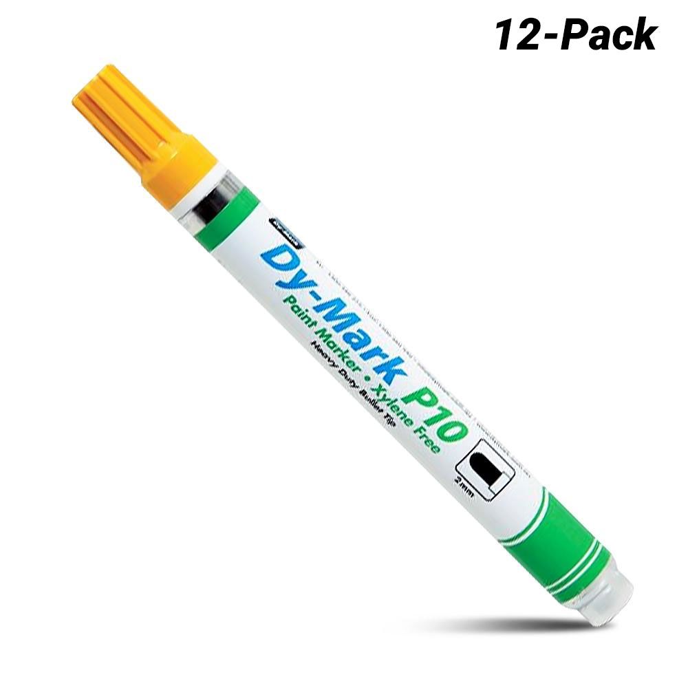 Dy-Mark 12071005 12-Pack Paint Marker P10 Medium Bullet Tip - Yellow