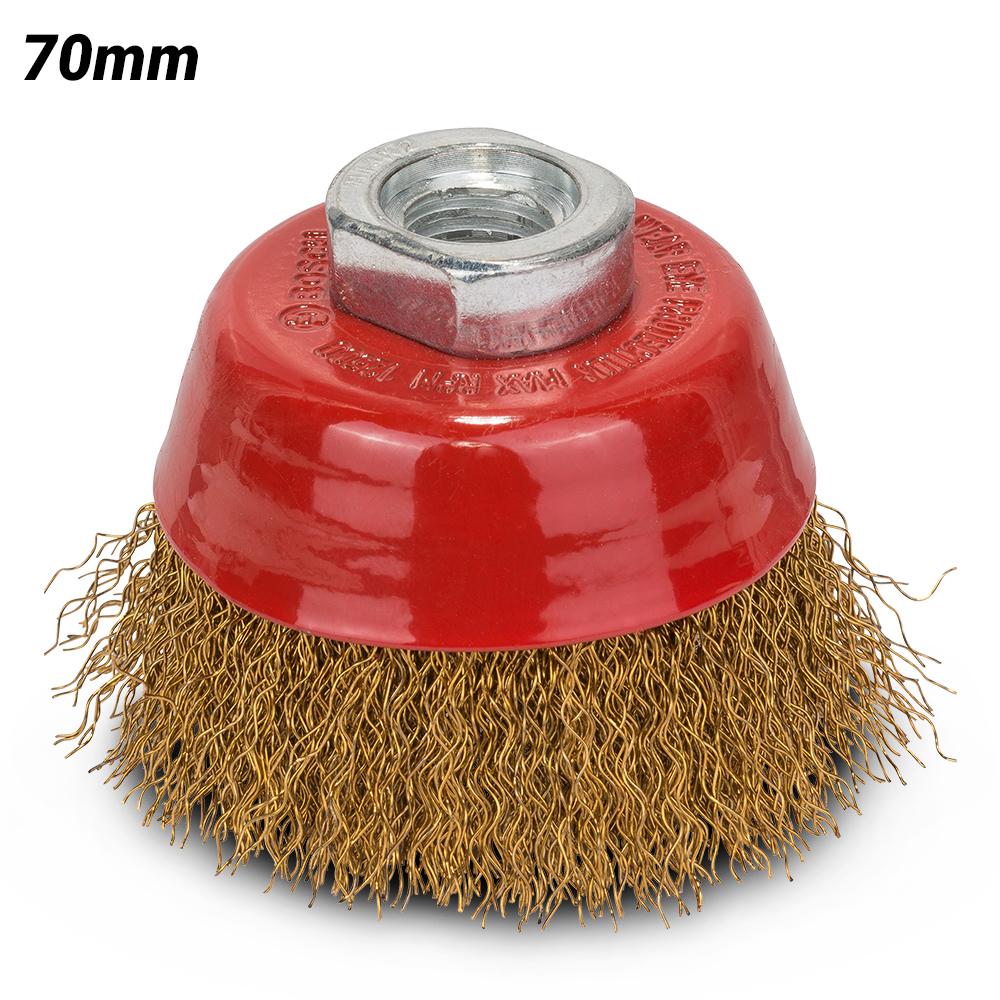 Bosch 1.608.614.020 70mm Crimped 0.3mm Brass Coated Wire Cup Brush