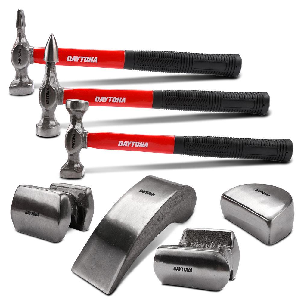 Daytona D7PBAR 7pce Panel Beating Auto Body Repair Hammer & Dolly Kit