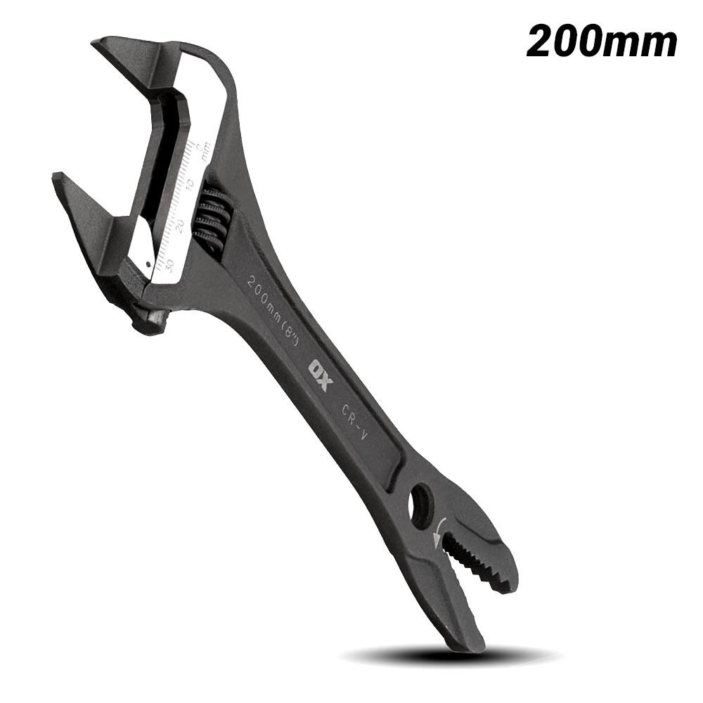 OX Tools OX-P560208 200mm (8") Slim-Jaw Adjustable Wrench