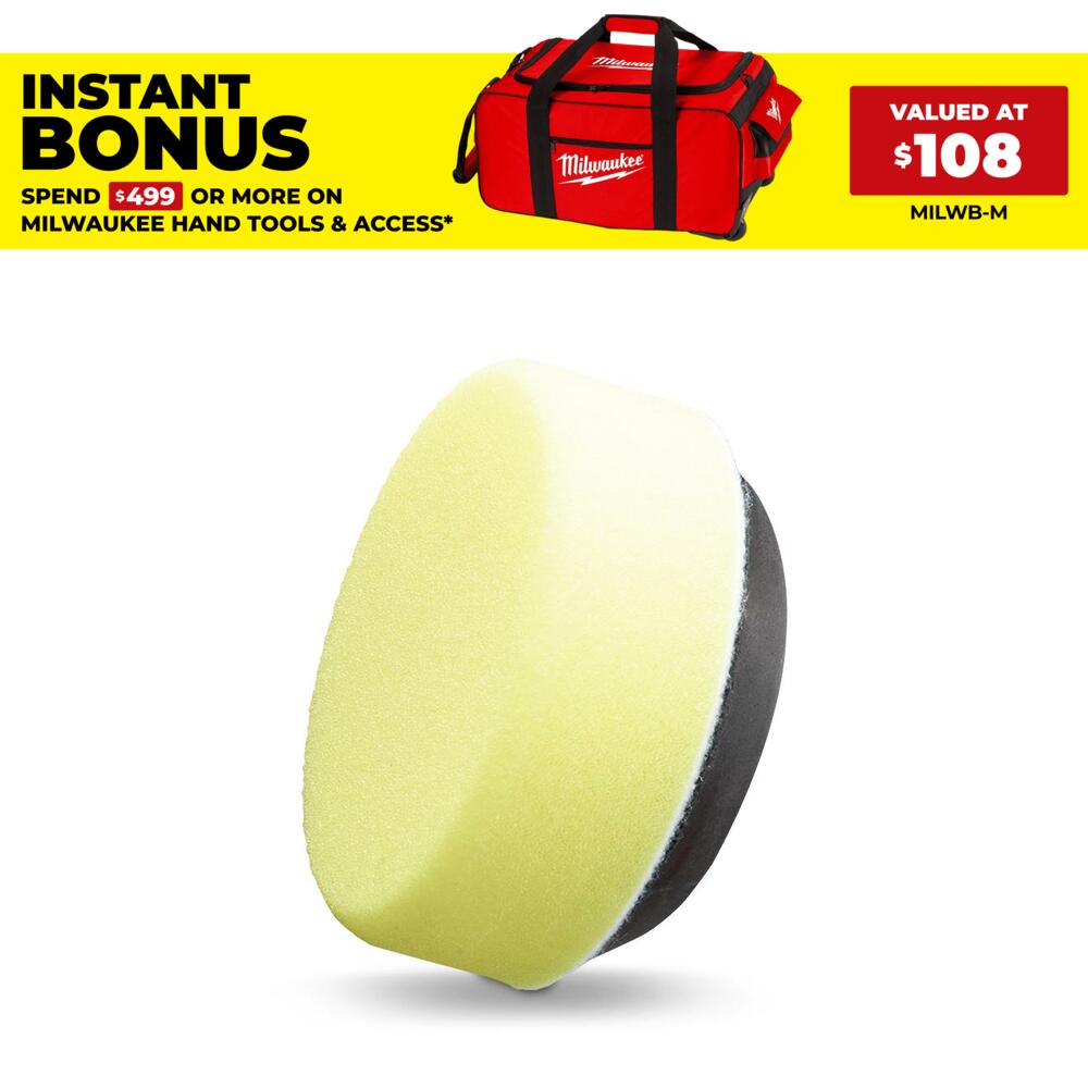Milwaukee 4932430489 M12™ 75mm Polisher Sponge Hard Yellow Compound