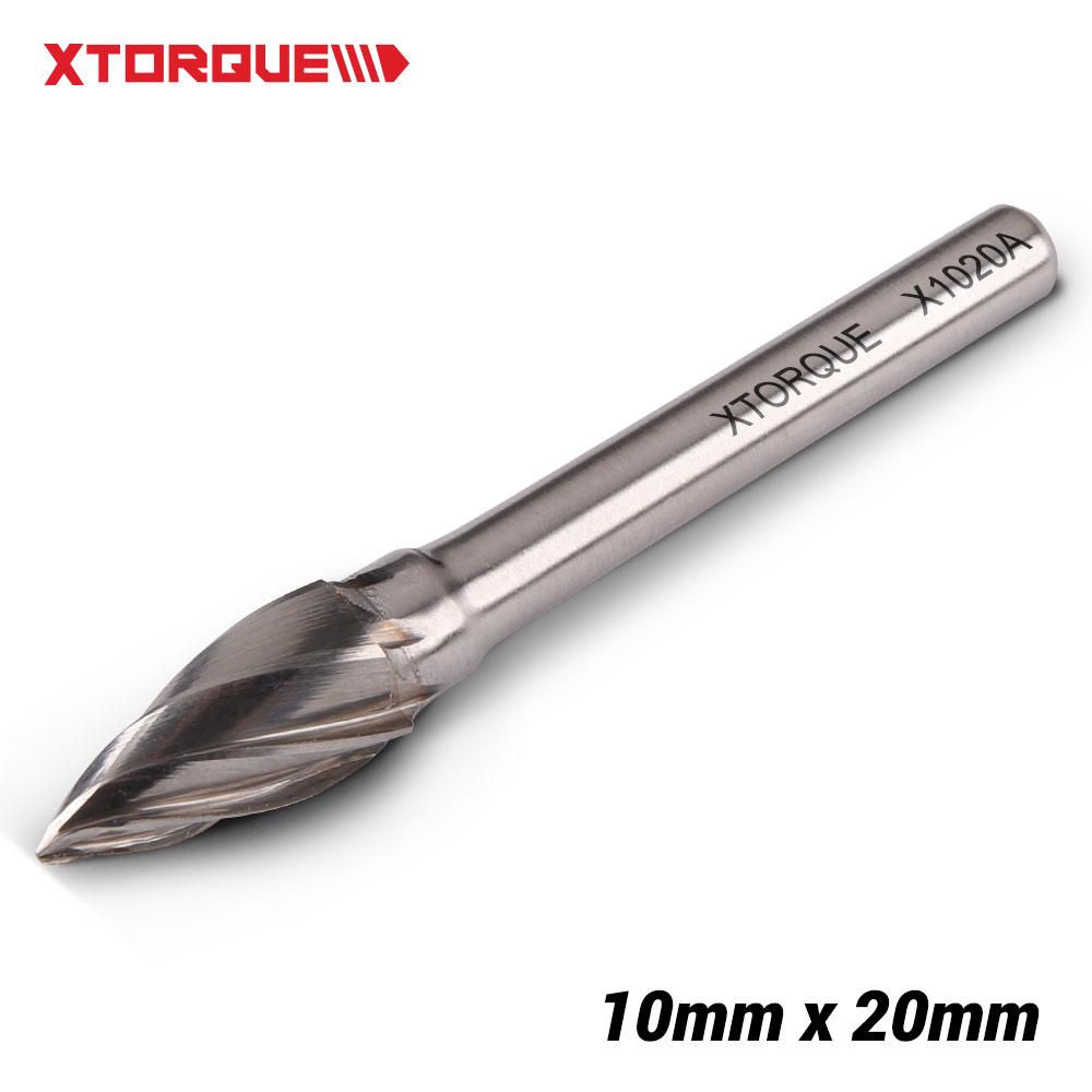 Xtorque X1020A 1/4" Shank Tungsten Carbide Tree Pointed Nose Non-Ferrous Aluminium Burr