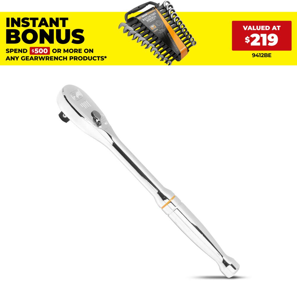 GEARWRENCH 81304T 280mm (7") 1/2" Drive 90T Teardrop Ratchet