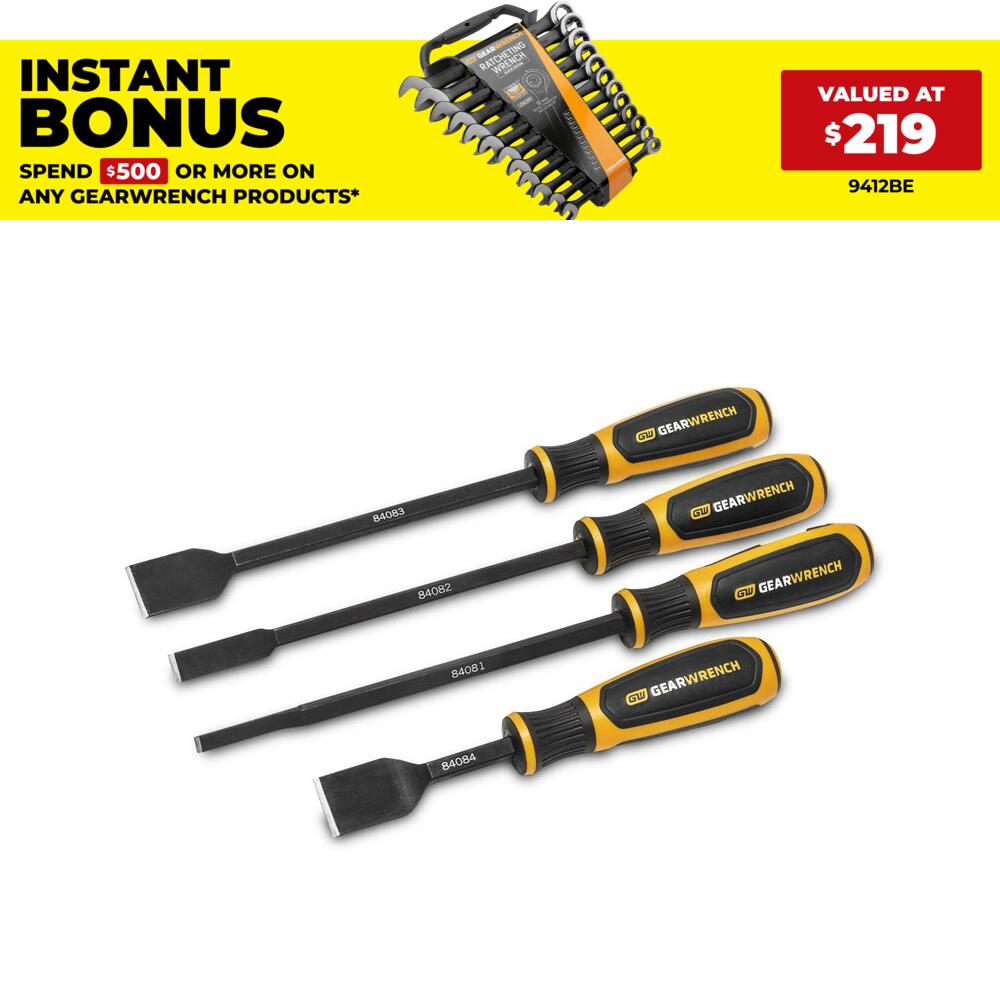 GEARWRENCH 84080H 4pce Dual Material Wide Scraper Set