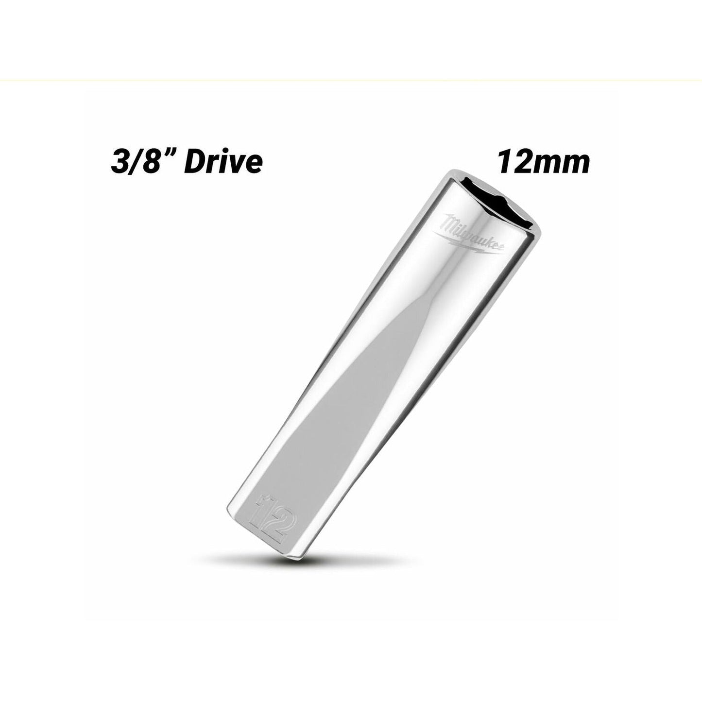 Milwaukee 3/8in Drive 12mm Metric 6-Point Deep Socket 45340012