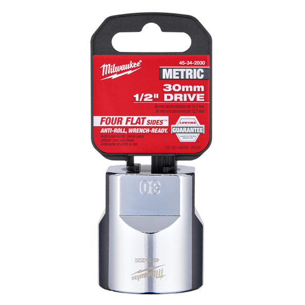 Milwaukee 1/2in Drive 30mm Metric 6-Point Standard Socket 45342030
