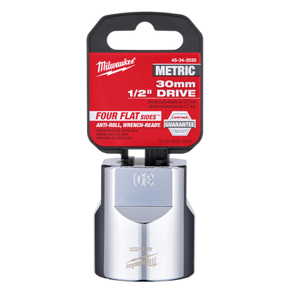 Milwaukee 1/2in Drive 30mm Metric 6-Point Standard Socket 45342030