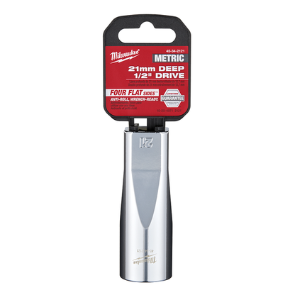 Milwaukee 1/2in Drive 21mm Metric 6-Point Deep Socket 45342121