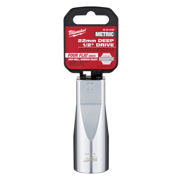 Milwaukee 1/2in Drive 22mm Metric 6-Point Deep Socket 45342122