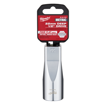Milwaukee 1/2in Drive 22mm Metric 6-Point Deep Socket 45342122