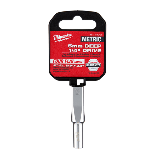 Milwaukee 1/4in Drive 5mm Metric 6-Point Deep Socket 45349042
