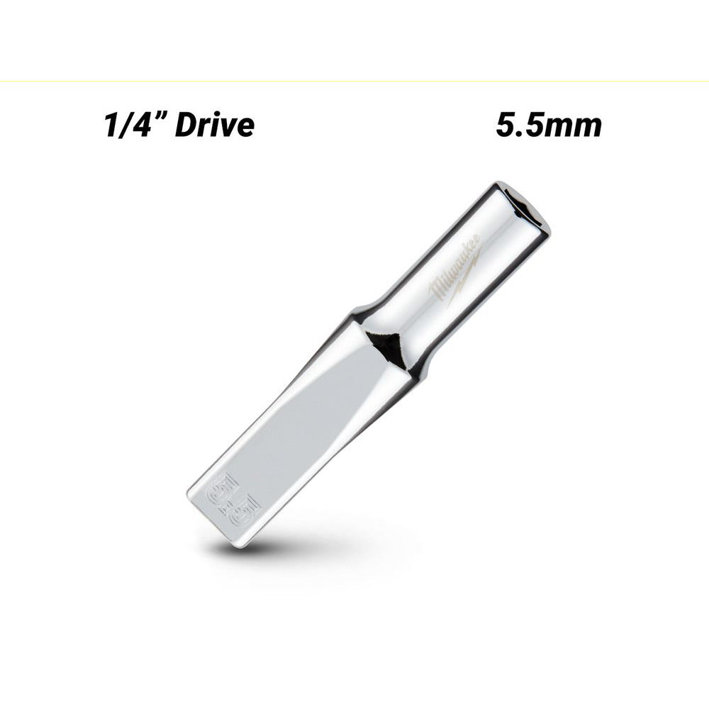 Milwaukee 1/4in Drive 5.5mm Metric 6-Point Deep Socket 45349043