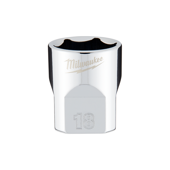 Milwaukee 3/8in Drive 18mm Metric 6-Point Standard Socket 45349088