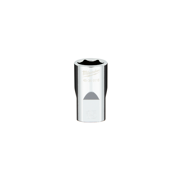 Milwaukee 1/2in Drive 15mm Metric 6-Point Standard Socket 45349116