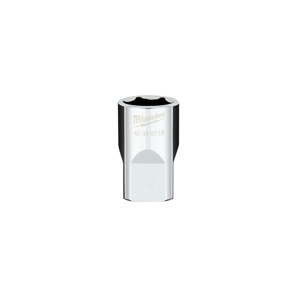 Milwaukee 1/2in Drive 17mm Metric 6-Point Standard Socket 45349118