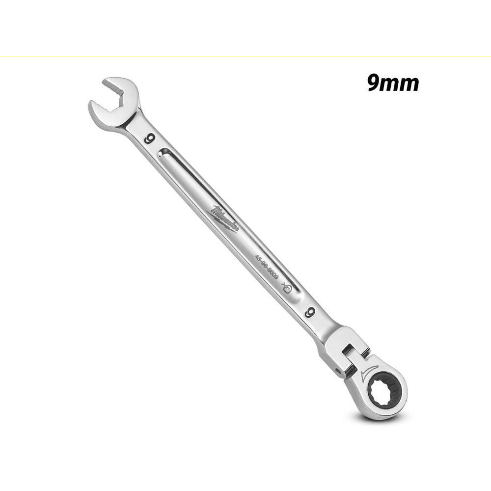 Milwaukee 45969609 9mm Metric Flex Head Ratcheting Combination Wrench