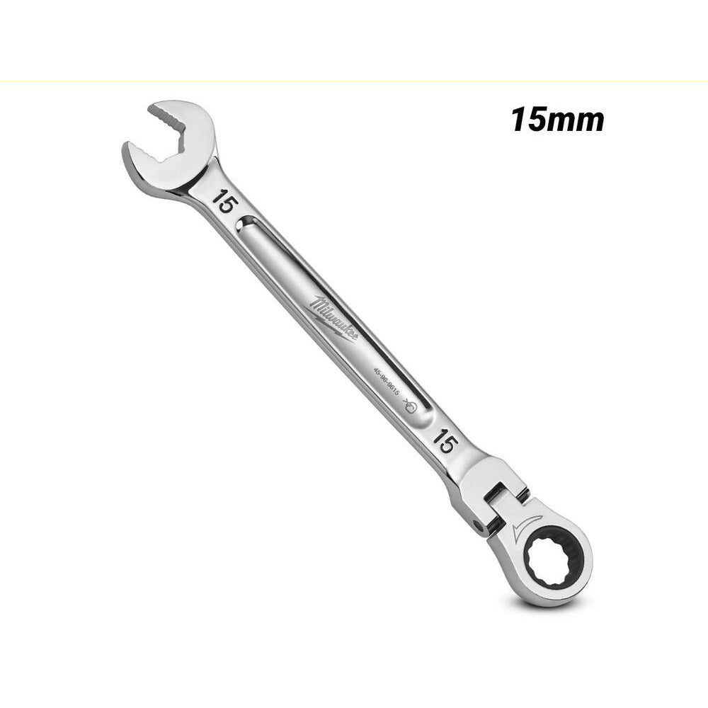 Milwaukee 45969615 15mm Metric Flex Head Ratcheting Combination Wrench