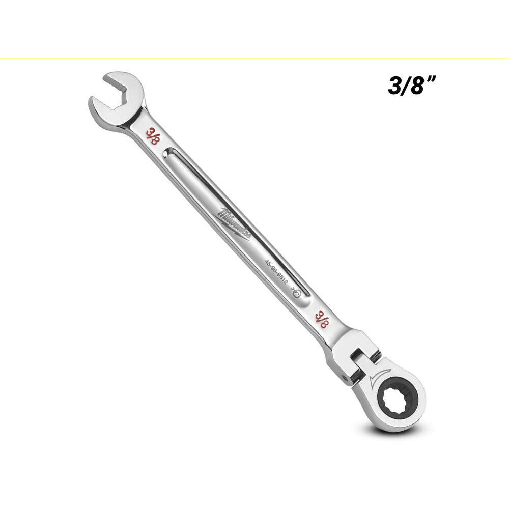 Milwaukee 45969812 3/8” SAE Flex Head Ratcheting Combination Wrench