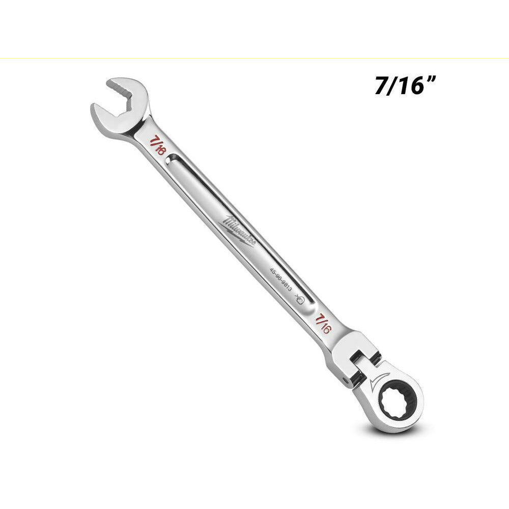 Milwaukee 45969813 7/16” SAE Flex Head Ratcheting Combination Wrench